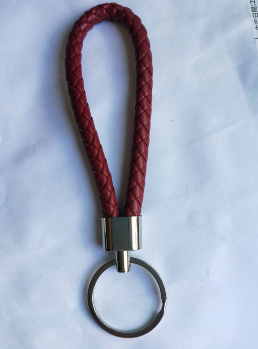 Jewelry WholesaleWholesale Braided Leather Rope Metal  Lanyard KeyChain MOQ≥2 JDC-KC-HuaY001 Keychains 华耀 %variant_option1% %variant_option2% %variant_option3%  Factory Price JoyasDeChina Joyas De China