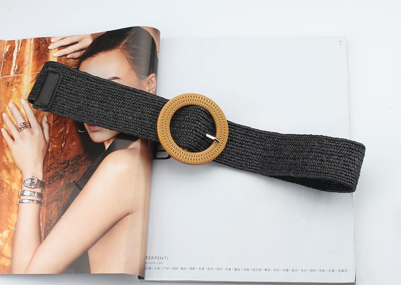 Jewelry WholesaleWholesale Cotton Linen PP Straw Woven Women's Belt JDC-WB-WangF004 Womenbelt 旺发 %variant_option1% %variant_option2% %variant_option3%  Factory Price JoyasDeChina Joyas De China