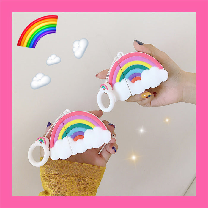 Wholesale Headphone Case Silicone Cute Rainbow Clouds Protective Cover JDC-EPC-YSD028