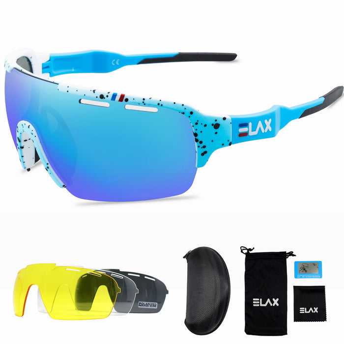 Wholesale Half Frame Polarized Cycling Glasses 4 Lens Set JDC-SG-TuN005