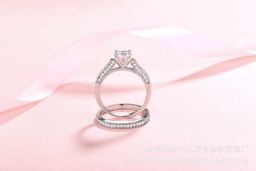 Wholesale Ring Cupronickel Micropaved Zircon Set JDC-RS-ZhenX006