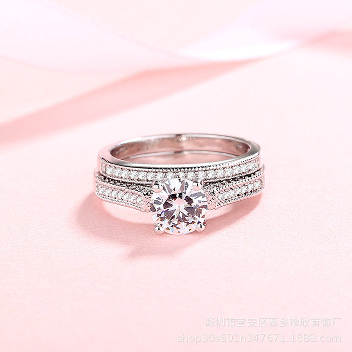 Wholesale Ring Cupronickel Micropaved Zircon Set JDC-RS-ZhenX006