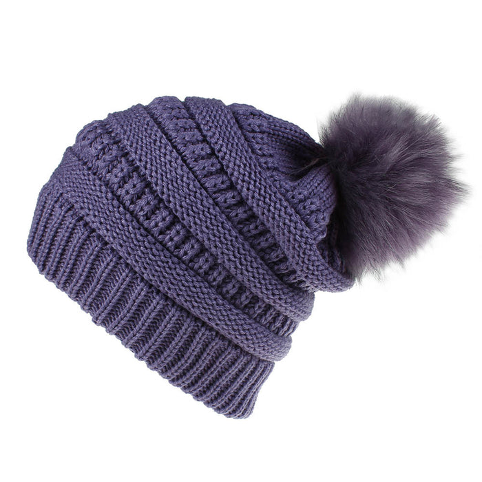 Wholesale Hat Acrylic Winter Faux Fur Fox Fur Ball Cap JDC-FH-XMi017