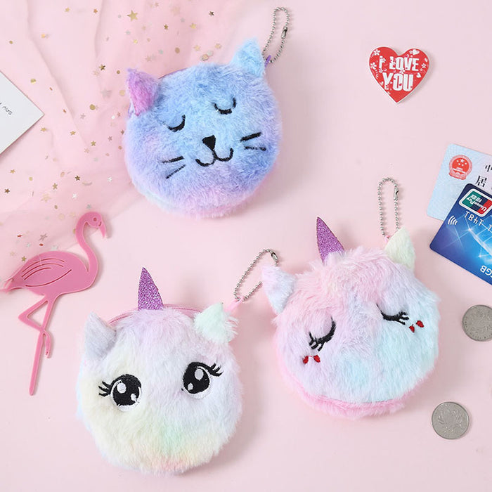 Jewelry WholesaleWholesale Kids Cat Plush Wallet Keychain MOQ≥3 JDC-KC-SMS001 Keychains 苏曼殊 %variant_option1% %variant_option2% %variant_option3%  Factory Price JoyasDeChina Joyas De China