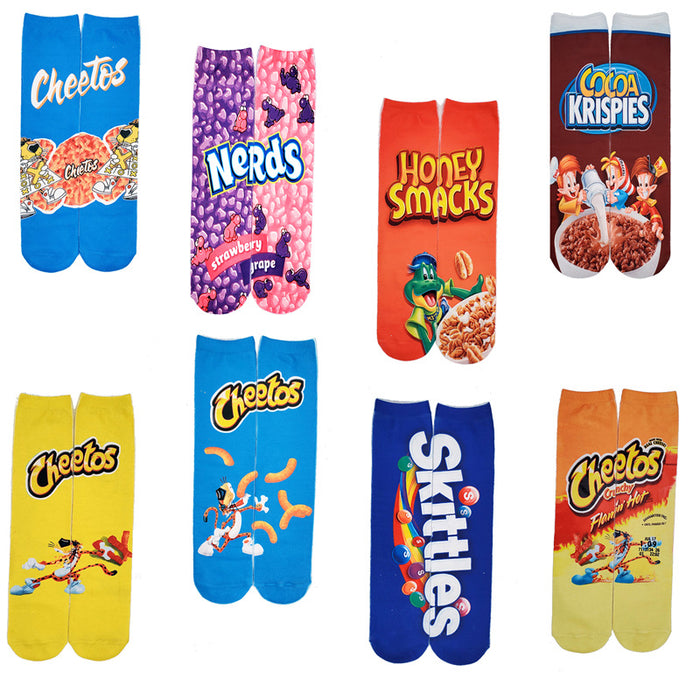 Wholesale Socks Cotton Chips Food Printing Stockings JDC-SK-ZYZ001