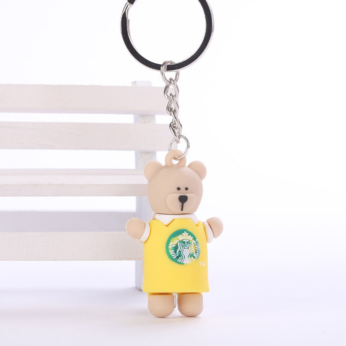 Wholesale PVC Soft Adhesive Cute Bear Keychain Pendant MOQ≥2 JDC-KC-WenJ002