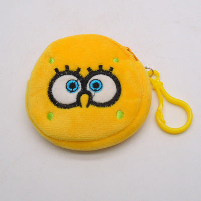 Wholesale cartoon embroidered plush coin purse with hook JDC-WT-YueC004