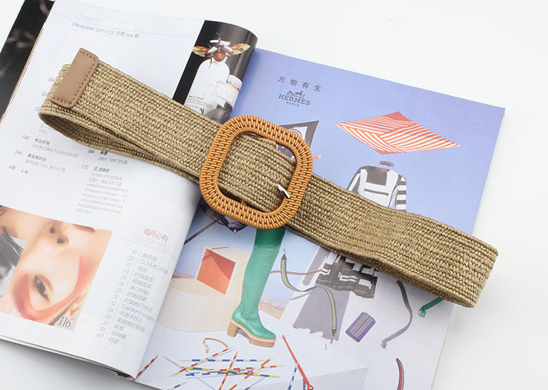 Jewelry WholesaleWholesale Cotton Linen PP Straw Woven Women's Belt JDC-WB-WangF004 Womenbelt 旺发 %variant_option1% %variant_option2% %variant_option3%  Factory Price JoyasDeChina Joyas De China