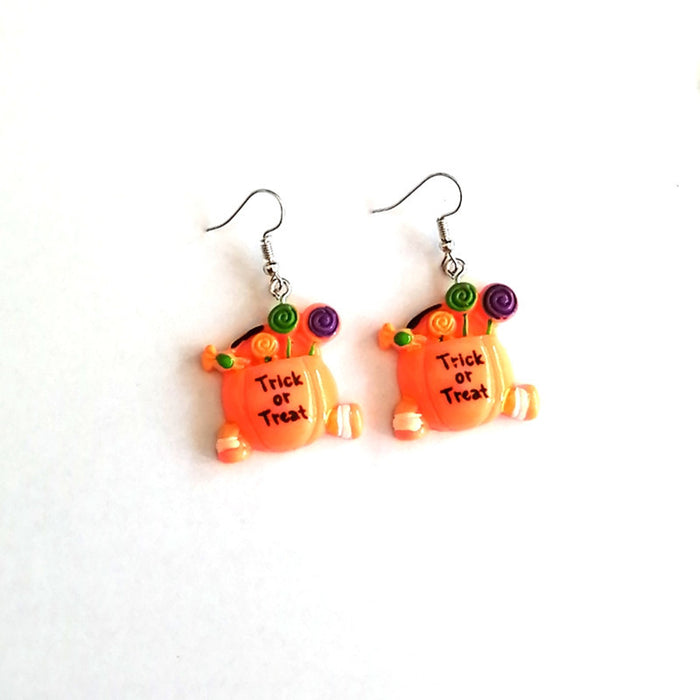 Wholesale Earrings Resin Halloween Skull Ghost Earrings JDC-ES-Xienuo003