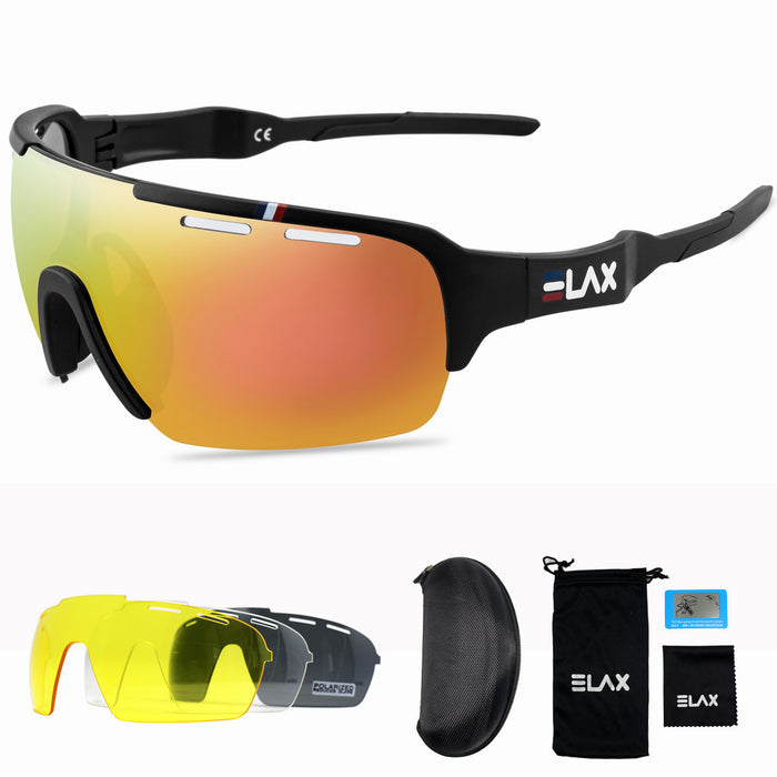 Wholesale Half Frame Polarized Cycling Glasses 4 Lens Set JDC-SG-TuN005