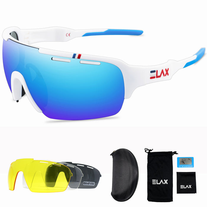 Wholesale Half Frame Polarized Cycling Glasses 4 Lens Set JDC-SG-TuN005