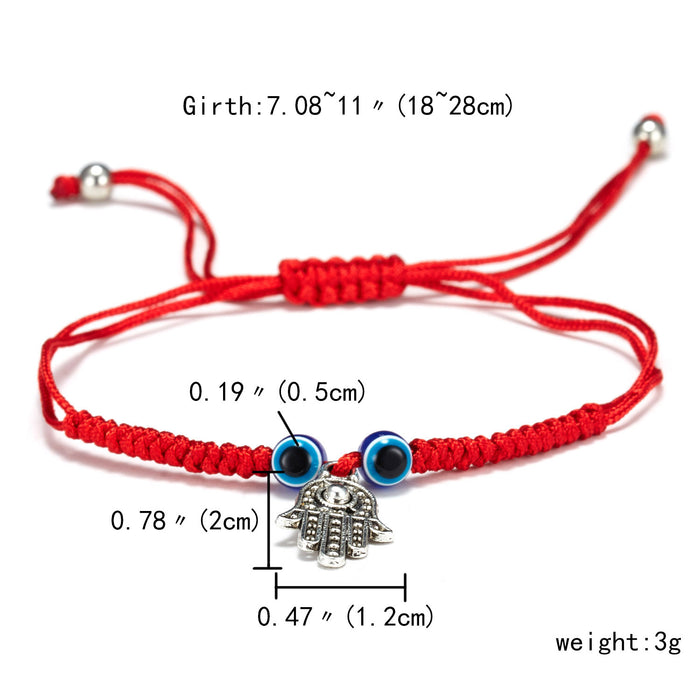 Wholesale Alloy Bracelet Blue Eye Evil Eye Red Rope Braided JDC-BT-YinH013