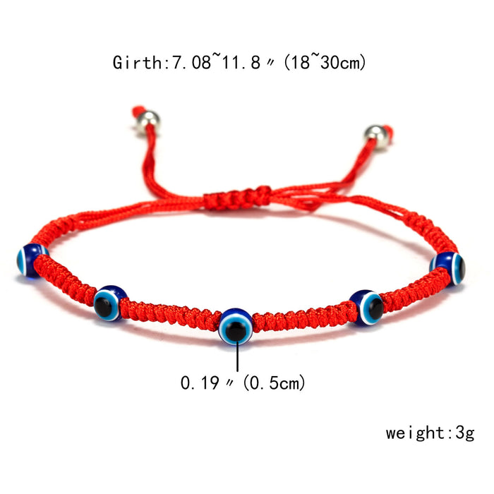 Wholesale Alloy Bracelet Blue Eye Evil Eye Red Rope Braided JDC-BT-YinH013