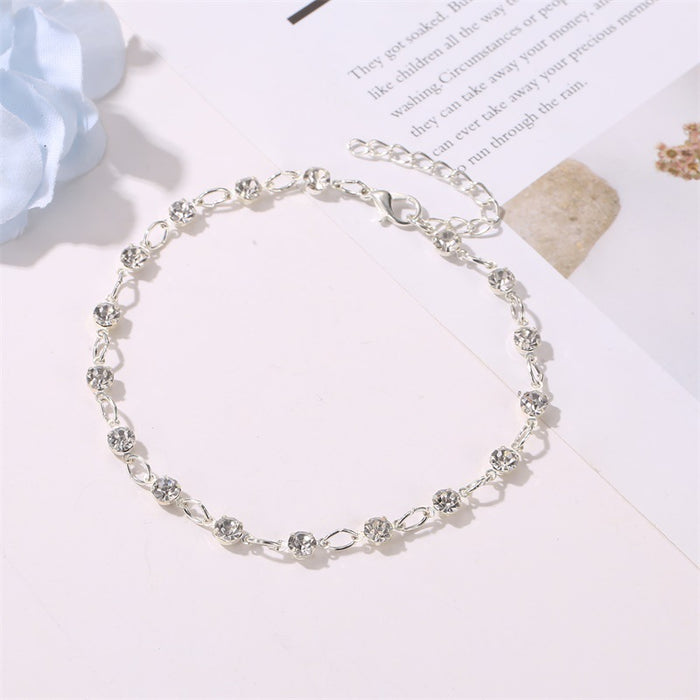 Jewelry WholesaleWholesale Transparent Rhinestone Copper Anklet JDC-AS-D013 Anklet 晴雯 %variant_option1% %variant_option2% %variant_option3%  Factory Price JoyasDeChina Joyas De China