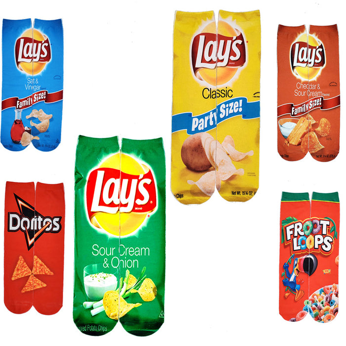 Wholesale Socks Cotton Chips Food Printing Stockings JDC-SK-ZYZ001