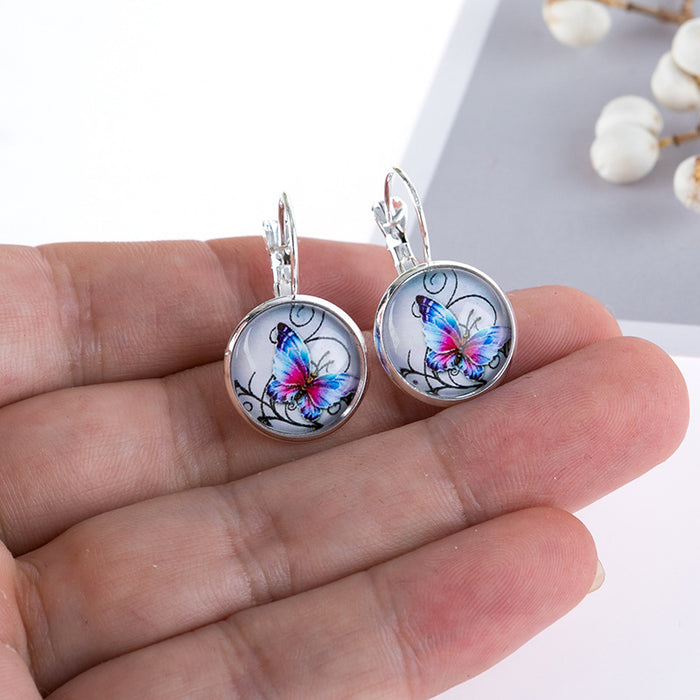 Wholesale Time Stone Pendant Moon Angel Earrings  JDC-ES-Saip048