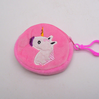 Wholesale cartoon embroidered plush coin purse with hook JDC-WT-YueC004