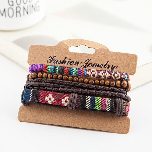 Jewelry WholesaleWholesale ethnic style fabric multi-layer retro style hand-woven JDC-BT-BaB004 Bracelet 巴别 %variant_option1% %variant_option2% %variant_option3%  Factory Price JoyasDeChina Joyas De China