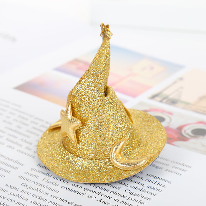 Wholesale Hair Clips Halloween Curved Hat Witch Hat Felt Cloth JDC-HC-GL010