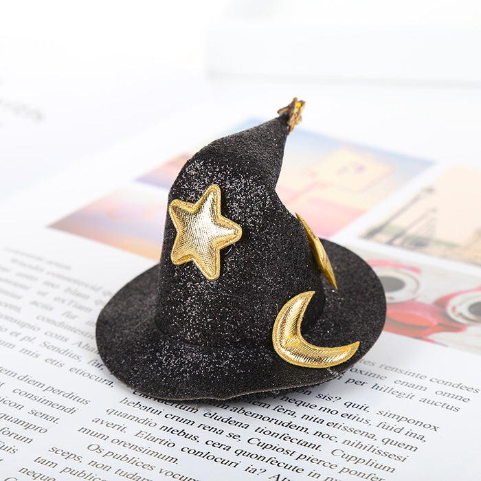 Wholesale Hair Clips Halloween Curved Hat Witch Hat Felt Cloth JDC-HC-GL010