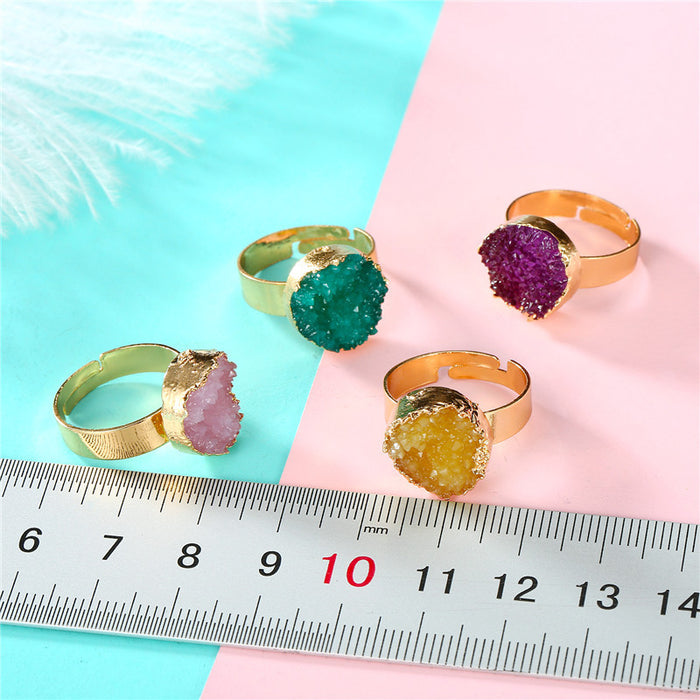 Wholesale Imitation Natural Stone Resin Color Rings MOQ≥3 JDC-RS-Juej009