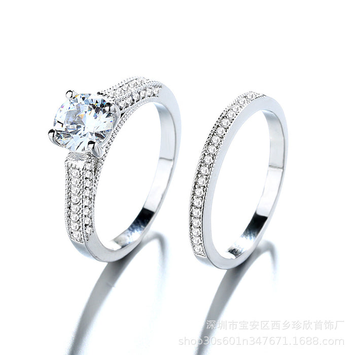 Wholesale Ring Cupronickel Micropaved Zircon Set JDC-RS-ZhenX006