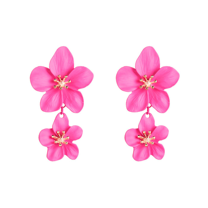 Jewelry WholesaleWholesale flower double layer long green alloy earrings JDC-ES-HEM002 Earrings 和鸣 %variant_option1% %variant_option2% %variant_option3%  Factory Price JoyasDeChina Joyas De China