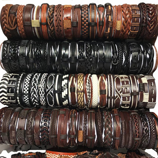 Jewelry WholesaleWholesale Mixed Color Hand Braided Leather Bracelet JDC-BT-BaB018 Bracelet 巴别 %variant_option1% %variant_option2% %variant_option3%  Factory Price JoyasDeChina Joyas De China