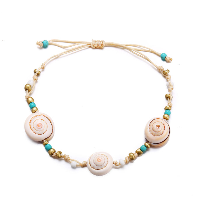 Jewelry WholesaleWholesale creative simple retro three snail shell Anklets JDC-AS-F503 Anklet 韩之尚 %variant_option1% %variant_option2% %variant_option3%  Factory Price JoyasDeChina Joyas De China