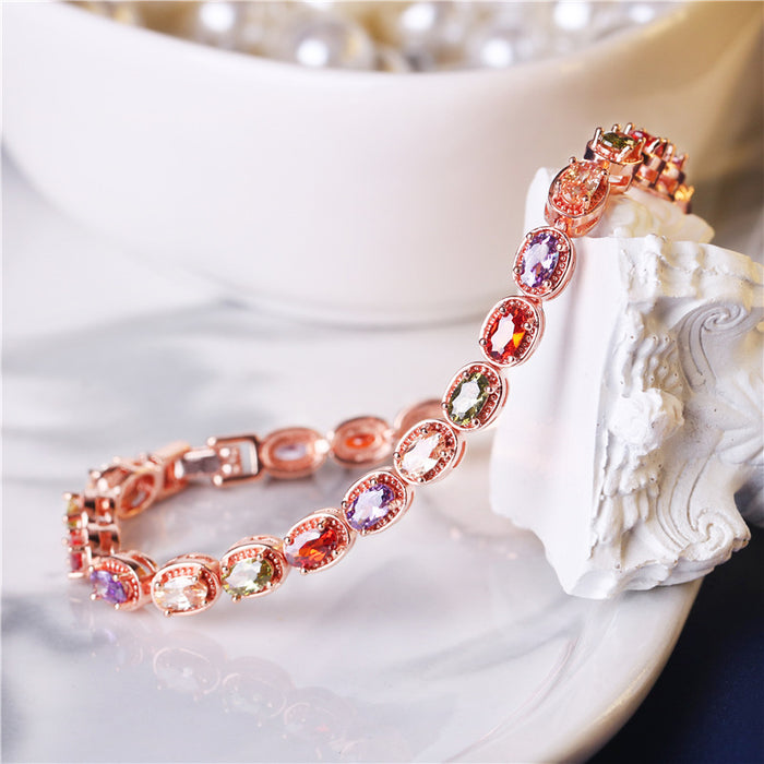 Wholesale Copper Zircon Colored Bracelet For Women JDC-BT-DDD003