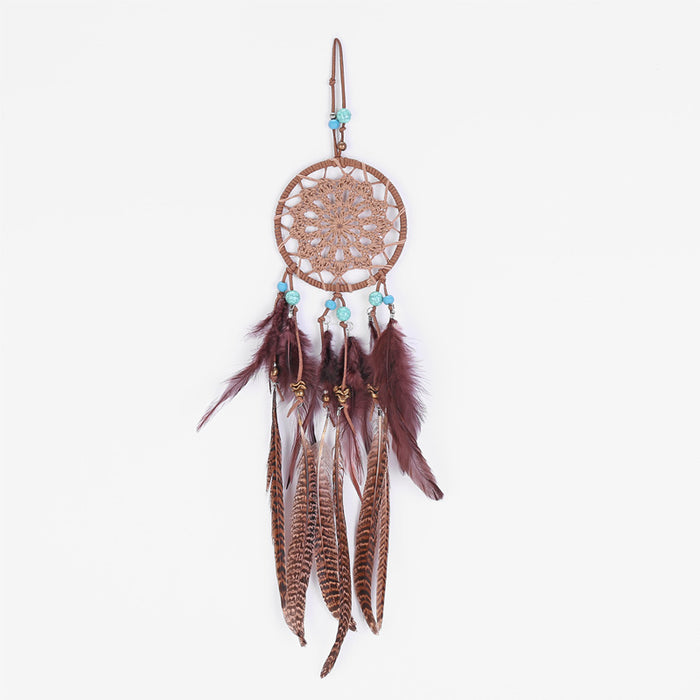 Wholesale Woven Polyester Feather Dreamcatcher JDC-DC-DYue001