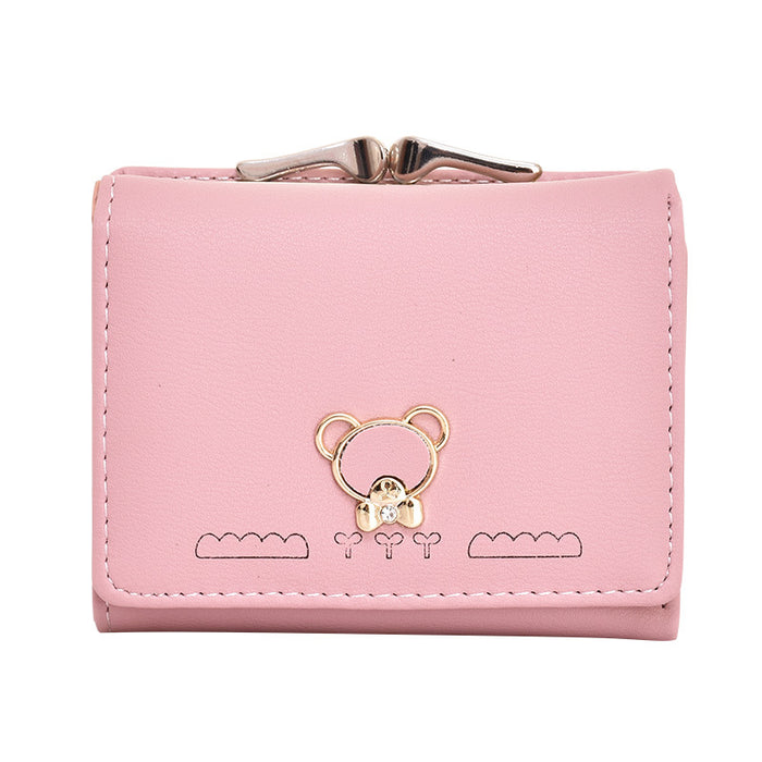 Wholesale Wallet PU Cute Cartoon Bear with Multiple Cards JDC-WT-Fanju009