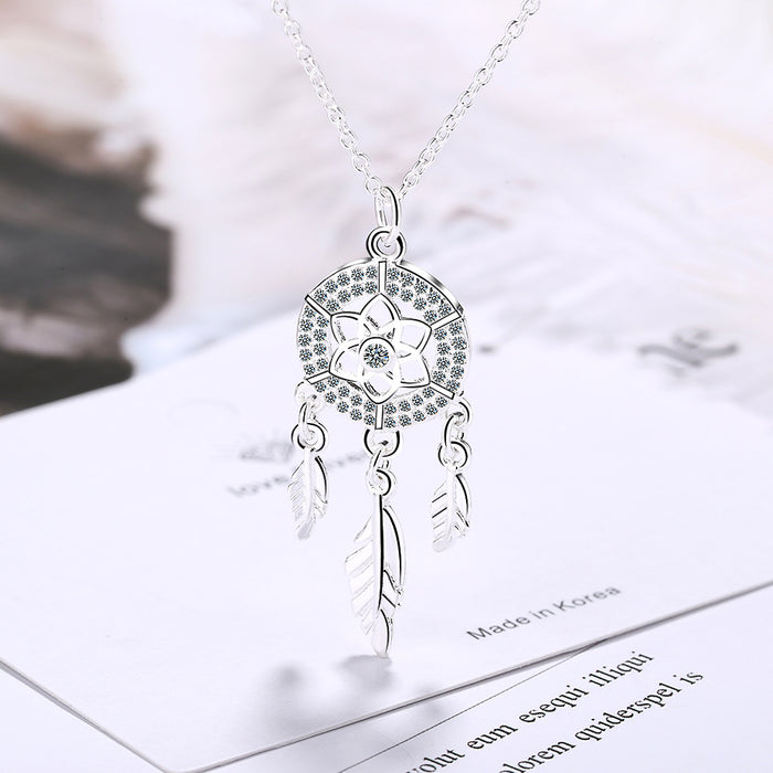 Wholesale Zircon Copper Dreamcatcher Necklace JDC-NE-XZS001