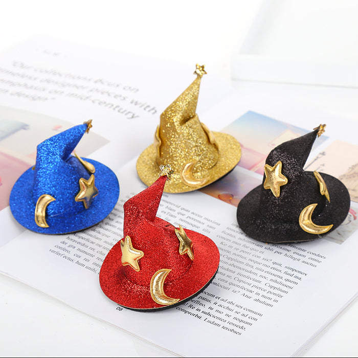 Wholesale Hair Clips Halloween Curved Hat Witch Hat Felt Cloth JDC-HC-GL010