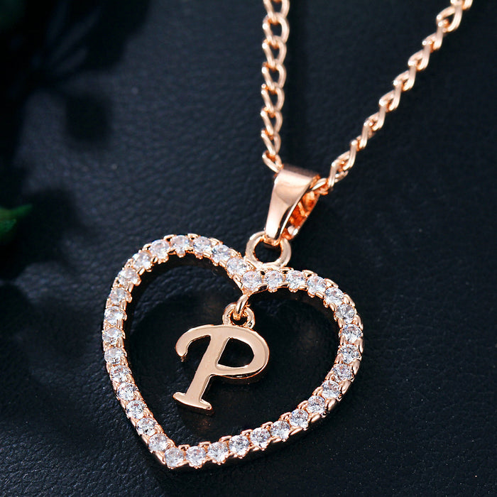 Jewelry WholesaleWholesale 26 letter zircon love necklace JDC-NE-Saip019 Necklaces 赛蒲 %variant_option1% %variant_option2% %variant_option3%  Factory Price JoyasDeChina Joyas De China