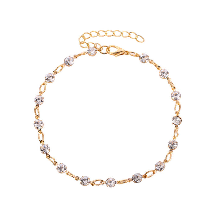 Jewelry WholesaleWholesale Transparent Rhinestone Copper Anklet JDC-AS-D013 Anklet 晴雯 %variant_option1% %variant_option2% %variant_option3%  Factory Price JoyasDeChina Joyas De China