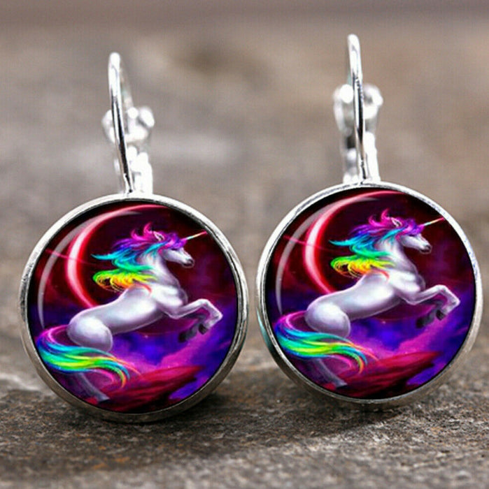 Wholesale Time Stone Pendant Moon Angel Earrings  JDC-ES-Saip048