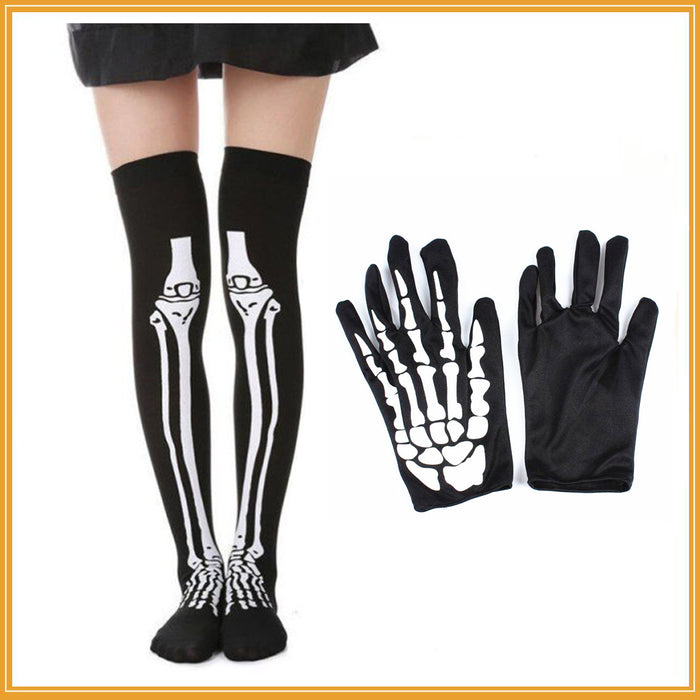 Wholesale Socks Cloth Halloween Skeleton Gloves Skull Skeleton Paws Bleeding MOQ≥2 JDC-SK-hengz003