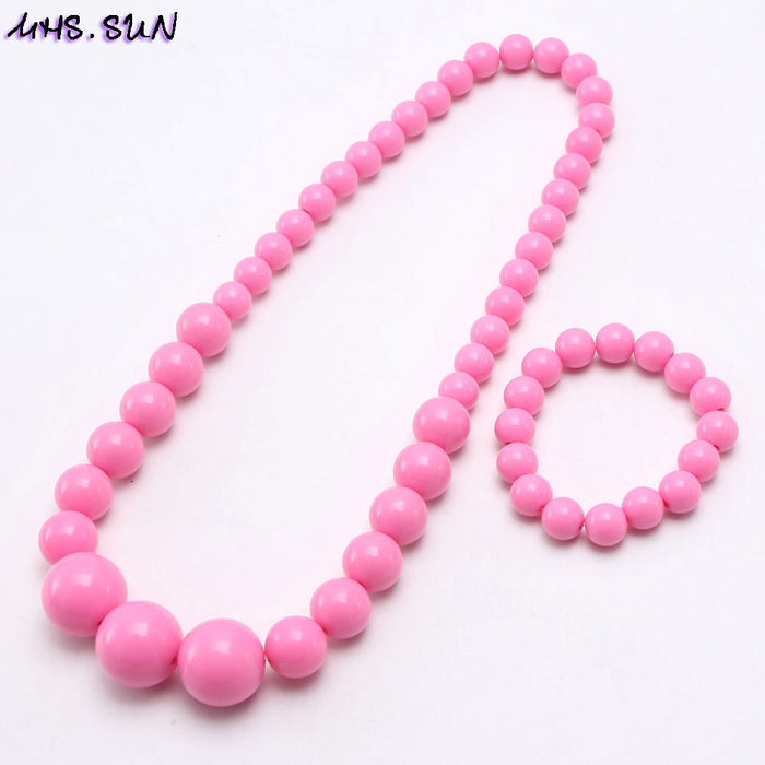 Wholesale Kids Beaded Necklace Candy Color Acrylic JDC-NE-nijia002