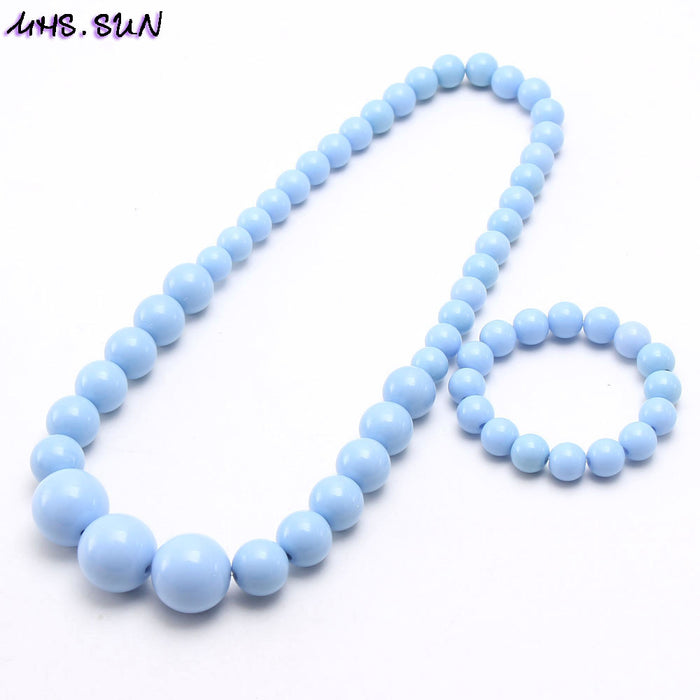 Wholesale Kids Beaded Necklace Candy Color Acrylic JDC-NE-nijia002