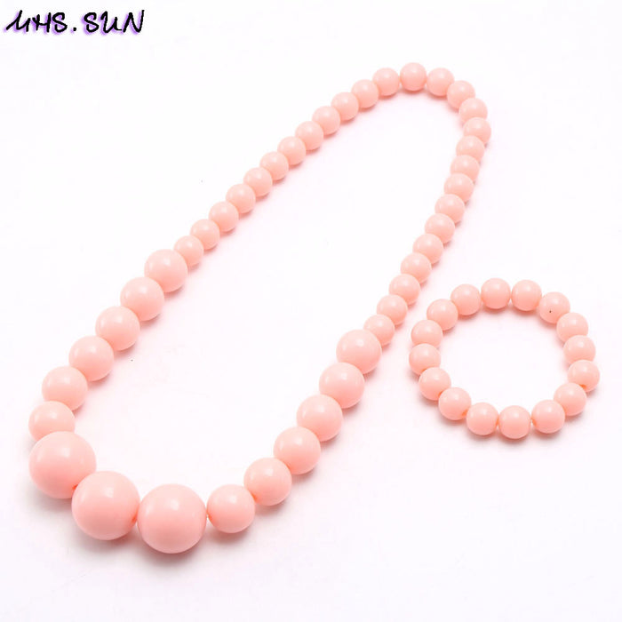 Wholesale Kids Beaded Necklace Candy Color Acrylic JDC-NE-nijia002