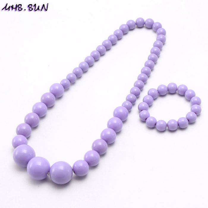 Wholesale Kids Beaded Necklace Candy Color Acrylic JDC-NE-nijia002