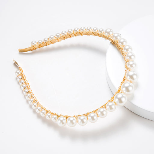 Jewelry WholesaleWholesale alloy inlaid pearl hair band JDC-HD-JL074 Headband 氿乐 %variant_option1% %variant_option2% %variant_option3%  Factory Price JoyasDeChina Joyas De China