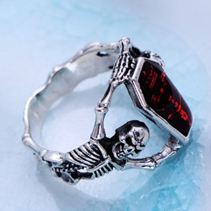 Wholesale Vintage Thai Silver Vampire Bat Skull Ring JDC-RS-ChenR058