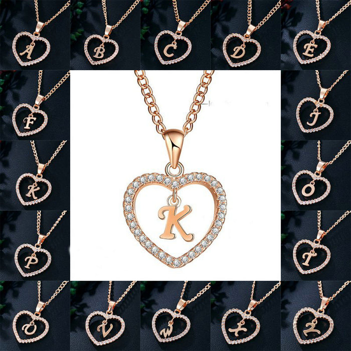 Jewelry WholesaleWholesale 26 letter zircon love necklace JDC-NE-Saip019 Necklaces 赛蒲 %variant_option1% %variant_option2% %variant_option3%  Factory Price JoyasDeChina Joyas De China