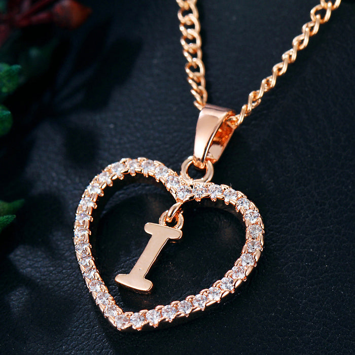 Jewelry WholesaleWholesale 26 letter zircon love necklace JDC-NE-Saip019 Necklaces 赛蒲 %variant_option1% %variant_option2% %variant_option3%  Factory Price JoyasDeChina Joyas De China