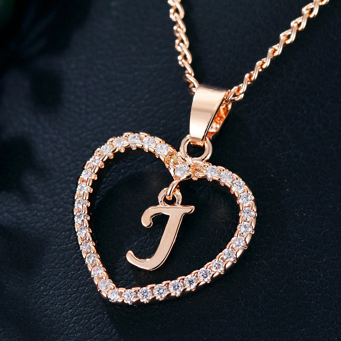 Jewelry WholesaleWholesale 26 letter zircon love necklace JDC-NE-Saip019 Necklaces 赛蒲 %variant_option1% %variant_option2% %variant_option3%  Factory Price JoyasDeChina Joyas De China