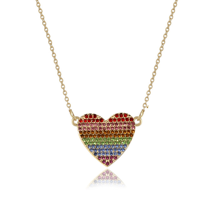 Jewelry WholesaleWholesale lips peach heart multi-color drop oil natural pearl rainbow necklace JDC-NE-YiD025 Necklaces 宜达 %variant_option1% %variant_option2% %variant_option3%  Factory Price JoyasDeChina Joyas De China