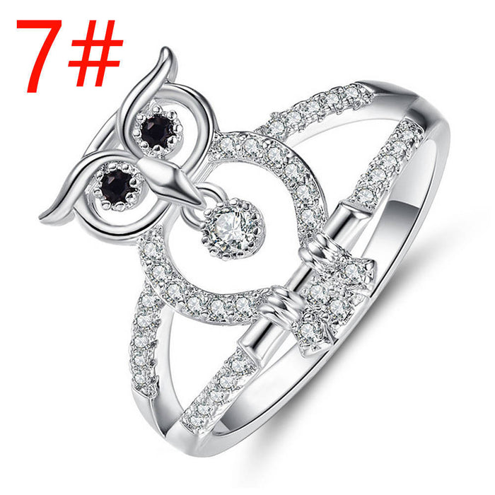 Jewelry WholesaleWholesale Owl Cutout Zircon Copper Ring JDC-RS-MiMeng042 Rings 米萌 %variant_option1% %variant_option2% %variant_option3%  Factory Price JoyasDeChina Joyas De China