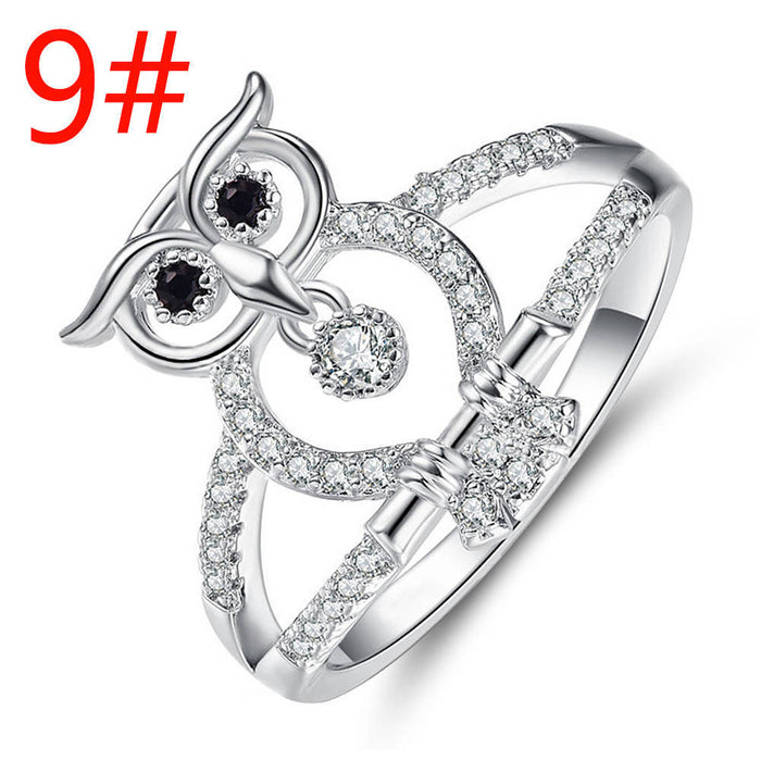 Jewelry WholesaleWholesale Owl Cutout Zircon Copper Ring JDC-RS-MiMeng042 Rings 米萌 %variant_option1% %variant_option2% %variant_option3%  Factory Price JoyasDeChina Joyas De China